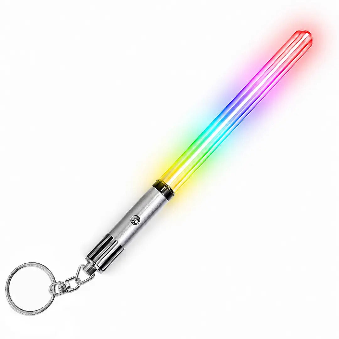 RGB Mini Lightsaber Keychain — 8 Color Modes