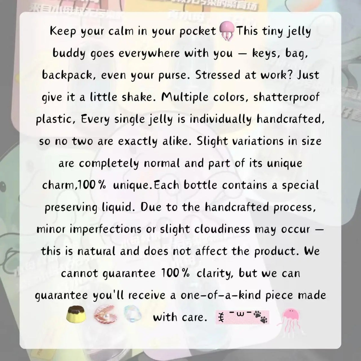 Cute Jelly Keychain - Cute Charms Keychain with Water Inside, Whimsical Fashion Accessory, Plastic Bottle Pendant, Birthday Gift Ideas for Women, Summer Vibe Christmas Present