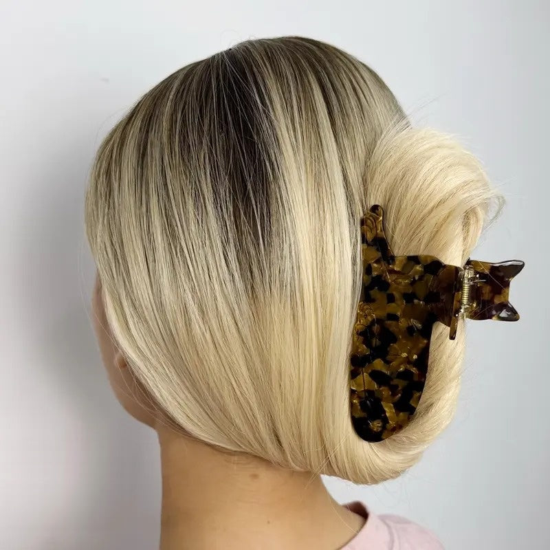 Zorvostore Black Magic Cat Yellow Eyes Double-Sided High Quality Plastic Hair Clip Claw for Women & Girls, Gift for Cat Lover, Premium Hair Accessory for Cat Mom, Wife, Her, Bestie, BFF
